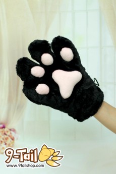 มือแมวเหมียว (แบบสวม) สีดำ (มือเดียว)